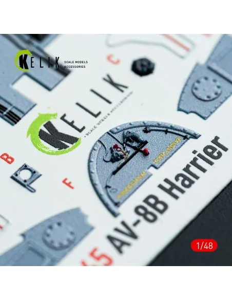 AV-8B Harrier - interior 3D decals for Hasegawa kit, 1/48 - Kelik K...