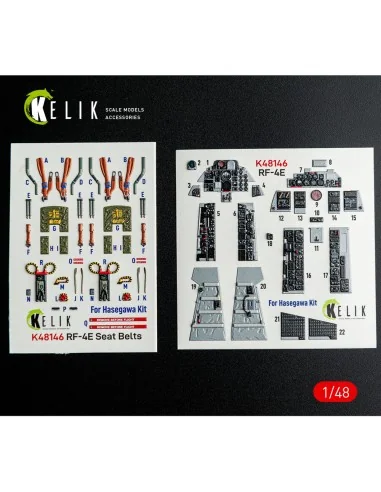 RF-4E - interior 3D decals for Hasegawa kit, 1/48 - Kelik K48146