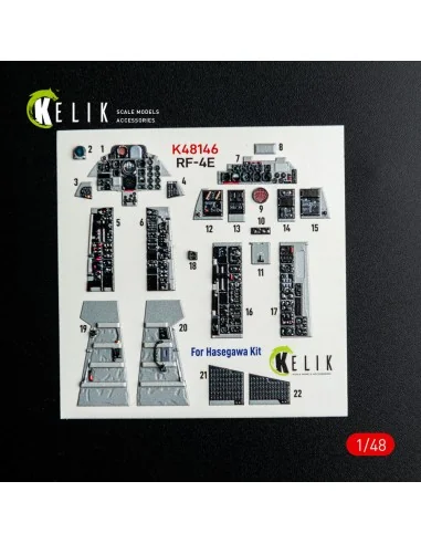RF-4E - interior 3D decals for Hasegawa kit, 1/48 - Kelik K48146