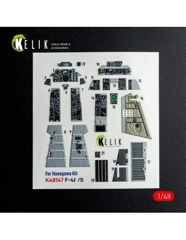 F-4J/S - interior 3D decals for Hasegawa kit, 1/48 - Kelik K48147