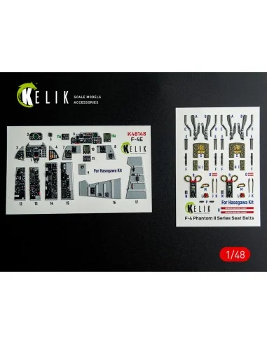F-4E - interior 3D decals for Hasegawa kit, 1/48 - Kelik K48148