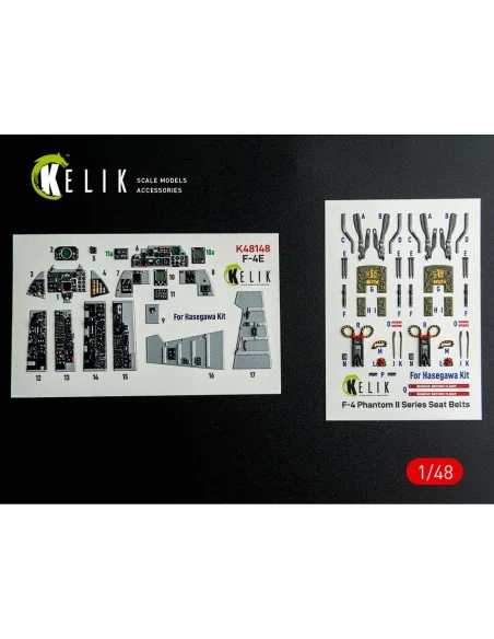 F-4E - interior 3D decals for Hasegawa kit, 1/48 - Kelik K48148