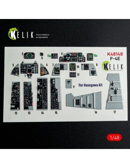 F-4E - interior 3D decals for Hasegawa kit, 1/48 - Kelik K48148