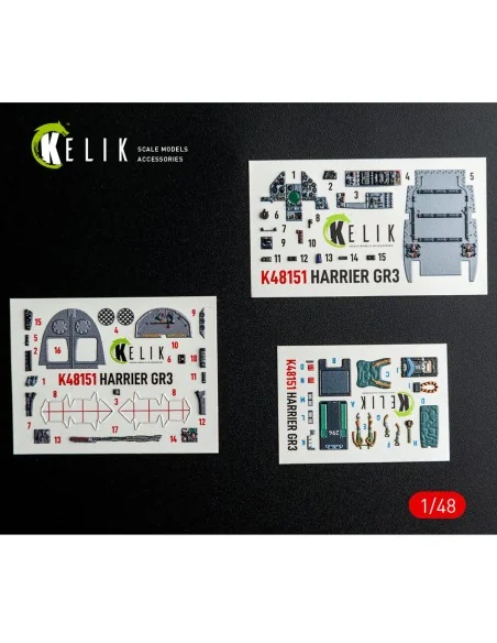 HARRIER GR3 - interior 3D decals for Kinetic kit, 1/48 - Kelik K48151