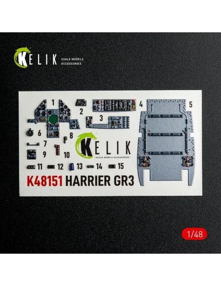 HARRIER GR3 - interior 3D decals for Kinetic kit, 1/48 - Kelik K48151