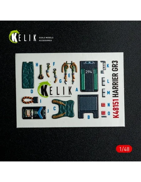 HARRIER GR3 - interior 3D decals for Kinetic kit, 1/48 - Kelik K48151