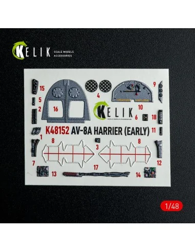 AV-8A HARRIER (Early) - interior 3D decals for Kinetic kit, 1/48 - ...