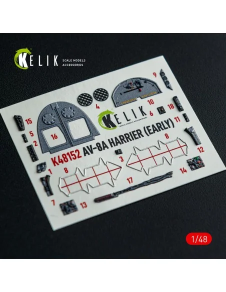 AV-8A HARRIER (Early) - interior 3D decals for Kinetic kit, 1/48 - ...