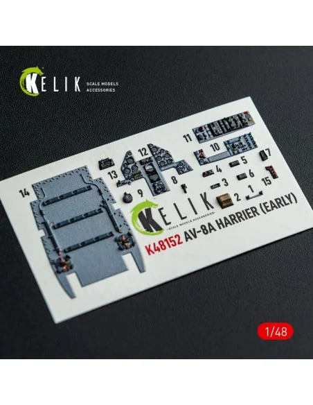 AV-8A HARRIER (Early) - interior 3D decals for Kinetic kit, 1/48 - ...
