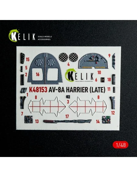 AV-8A HARRIER (Late) - interior 3D decals for Kinetic kit, 1/48 - K...