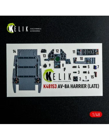AV-8A HARRIER (Late) - interior 3D decals for Kinetic kit, 1/48 - K...