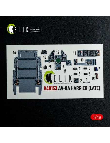 AV-8A HARRIER (Late) - interior 3D decals for Kinetic kit, 1/48 - K...