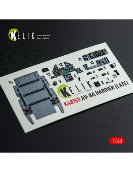 AV-8A HARRIER (Late) - interior 3D decals for Kinetic kit, 1/48 - K...