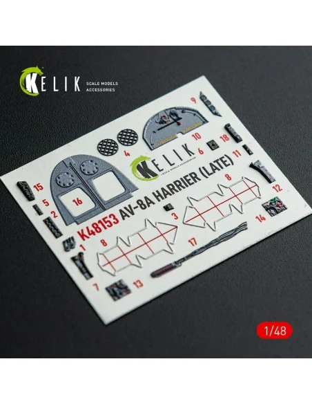 AV-8A HARRIER (Late) - interior 3D decals for Kinetic kit, 1/48 - K...