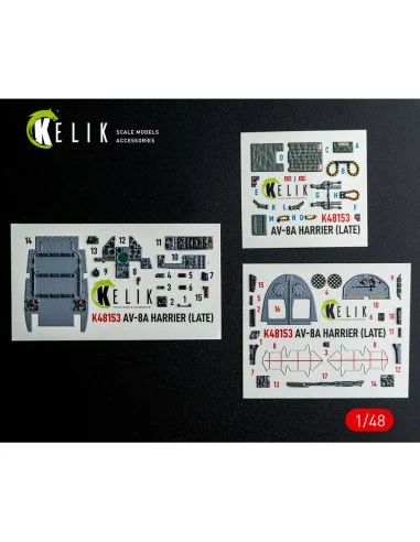 [NO_DESC] AV-8A HARRIER (Late) - interior 3D decals for Kinetic kit...