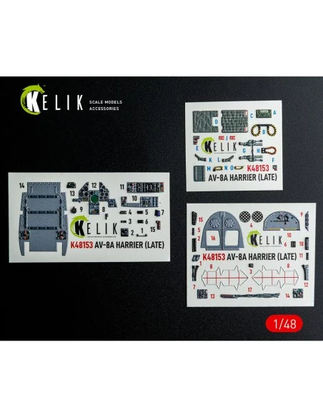 [NO_DESC] AV-8A HARRIER (Late) - interior 3D decals for Kinetic kit...