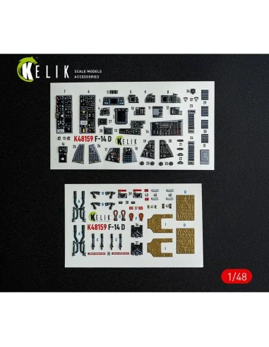 F-14D - interior 3D decals for GWH kit, 1/48 - Kelik K48159