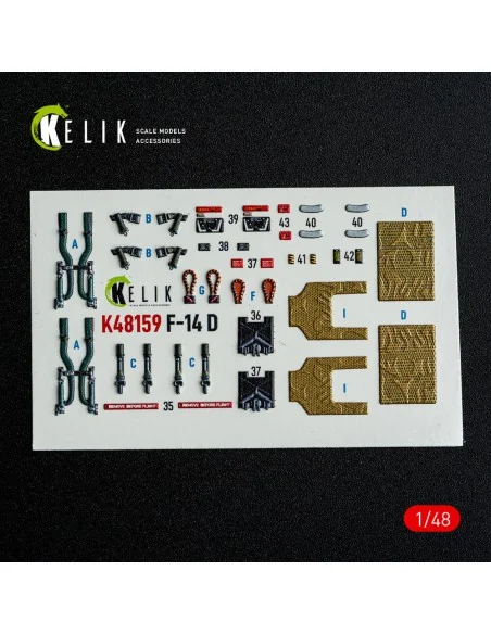 F-14D - interior 3D decals for GWH kit, 1/48 - Kelik K48159