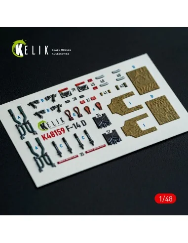 F-14D - interior 3D decals for GWH kit, 1/48 - Kelik K48159