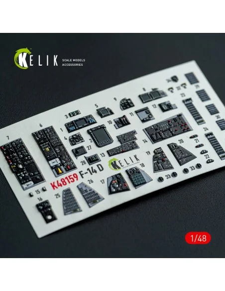 F-14D - interior 3D decals for GWH kit, 1/48 - Kelik K48159