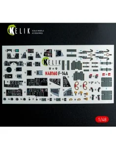 F-14A - interior 3D decals for Hasegawa kit, 1/48 - Kelik K48160