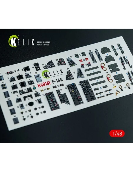 F-14A - interior 3D decals for GWH kit, 1/48 - Kelik K48161