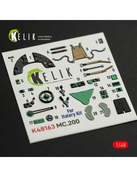 MC.200 - interior 3D decals for Italeri kit, 1/48 - Kelik K48163