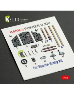FOKKER D.XXI - interior 3D decals for Special Hobby kit, 1/48 - Kel... 2