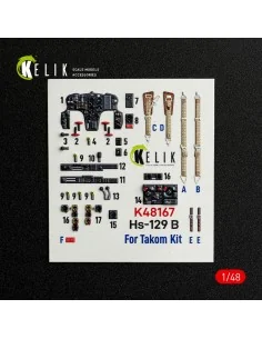 [NO_DESC] Hs-129 B - interior 3D decals for Takom kit, 1/48 - Kelik...