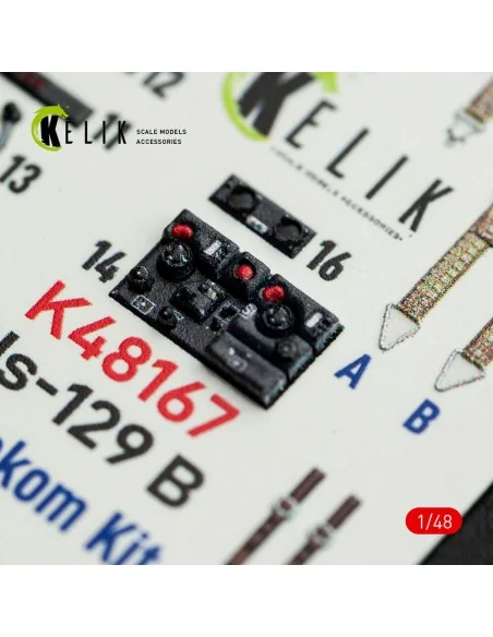 Hs-129 B - interior 3D decals for Takom kit, 1/48 - Kelik K48167