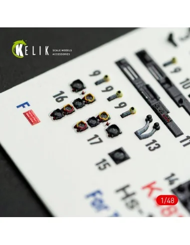 Hs-129 B - interior 3D decals for Takom kit, 1/48 - Kelik K48167
