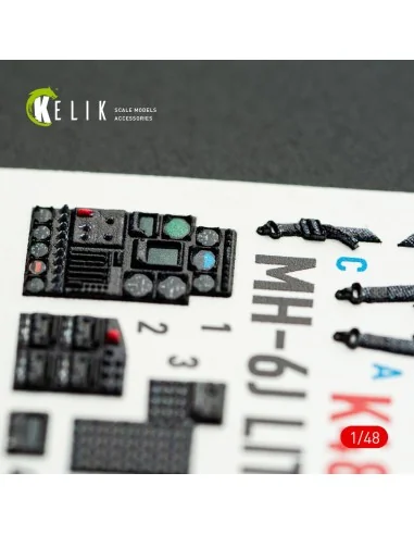 MH-6J Little Bird - interior 3D decals for ICM kit, 1/48 - Kelik K4...