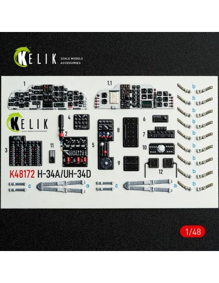 H-34A/UH-34D - interior 3D decals for Italeri kit, 1/48 - Kelik K48172