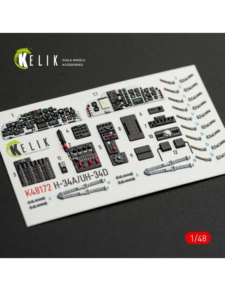 H-34A/UH-34D - interior 3D decals for Italeri kit, 1/48 - Kelik K48172