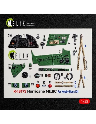 [NO_DESC] Hurricane Mk.IIC - interior 3D decals for Hobby Boss, 1/4...