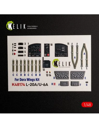 L-20A/U-6A - type 1 interior 3D decals for Dora Wings, 1/48 - Kelik...