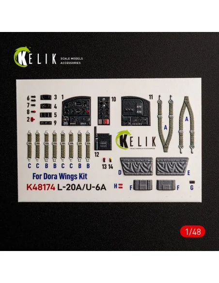 L-20A/U-6A - type 1 interior 3D decals for Dora Wings, 1/48 - Kelik...