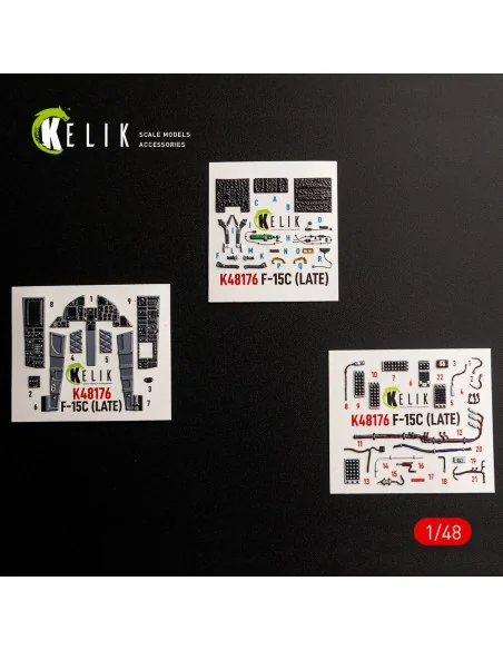 F-15C (Late) - interior 3D decals for Hasegawa, 1/48 - Kelik K48176