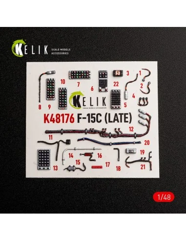 F-15C (Late) - interior 3D decals for Hasegawa, 1/48 - Kelik K48176
