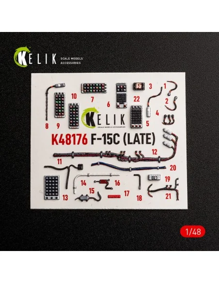 F-15C (Late) - interior 3D decals for Hasegawa, 1/48 - Kelik K48176