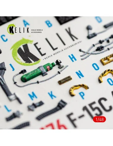 F-15C (Late) - interior 3D decals for Hasegawa, 1/48 - Kelik K48176