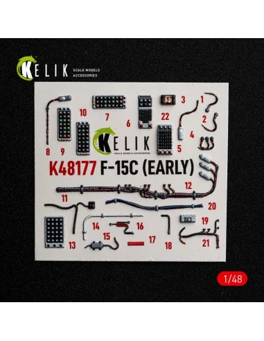 F-15C (Early) - interior 3D decals for Hasegawa, 1/48 - Kelik K48177