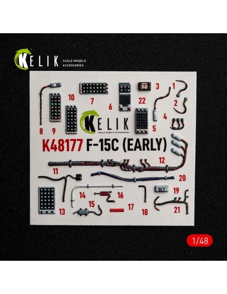 F-15C (Early) - interior 3D decals for Hasegawa, 1/48 - Kelik K48177