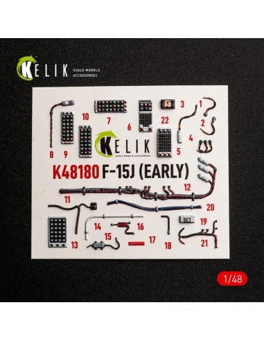 F-15J (Early) - interior 3D decals for Hasegawa, 1/48 - Kelik K48180