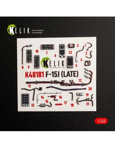 F-15J (Late) - interior 3D decals for Hasegawa, 1/48 - Kelik K48181