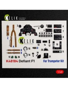 [NO_DESC] Defiant F1 - interior 3D decals for Trumpeter, 1/48 - Kel...