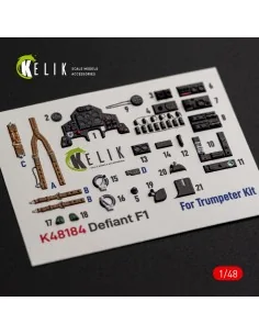 Defiant F1 - interior 3D decals for Trumpeter, 1/48 - Kelik K48184 2