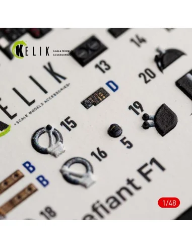 Defiant F1 - interior 3D decals for Trumpeter, 1/48 - Kelik K48184