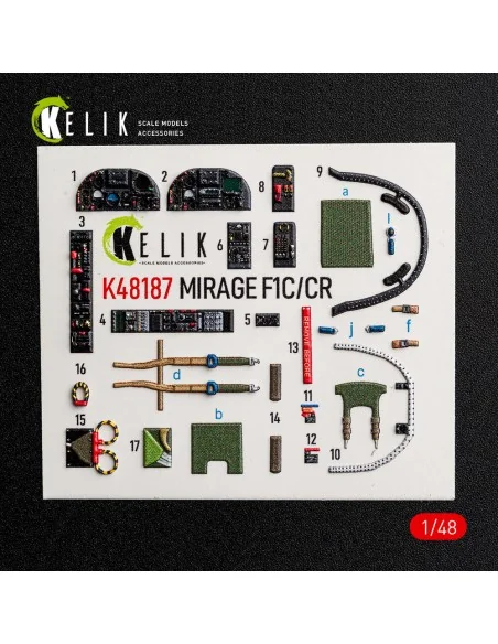 Mirage F1C/CR - interior 3D decals for Italeri, 1/48 - Kelik K48187
