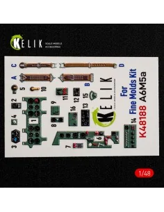 A6M5a - interior 3D decals for Fine Molds, 1/48 - Kelik K48188